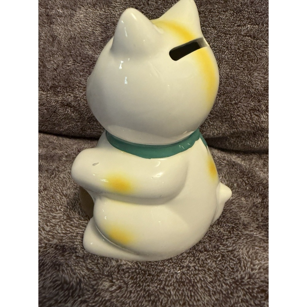 Maneki Neko Welcoming Lucky Beckoning Hands Waving Fortune Cat- White,7"H - Picture 2 of 6